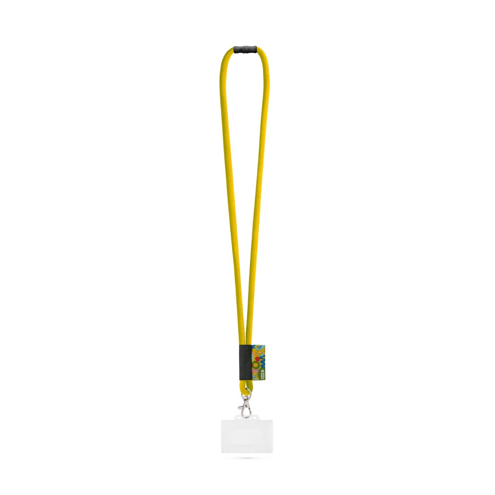 WATFORD. SET Lanyard Tube Long (Ø 7 mm) mit 9 mm Auslösekarabiner, Ø 7 mm Sicherheitsverschluss und 91 x 68 mm starrem Ausweis-/Kartenhalter - 310 - Gelb