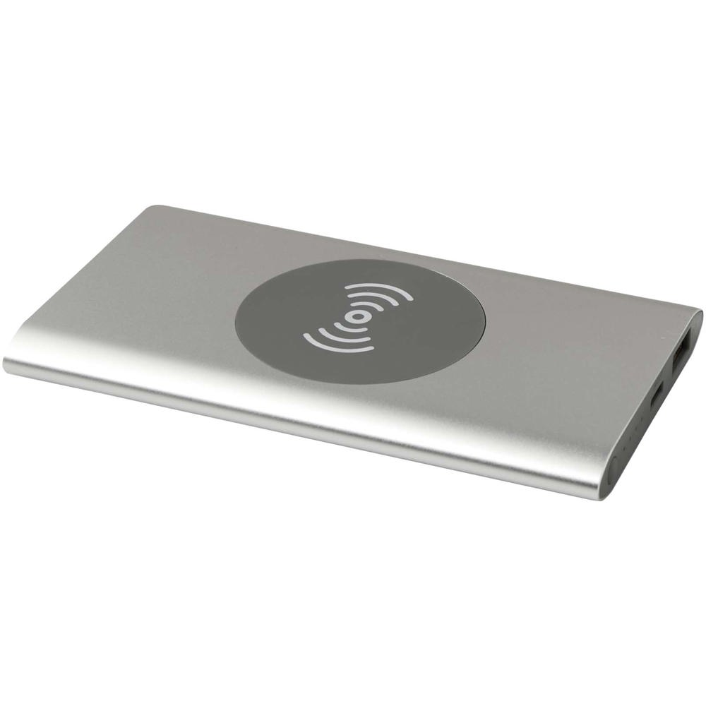 Juice 4000 mAh Typ-C kabellose Powerbank aus recyceltem Aluminium - Silber