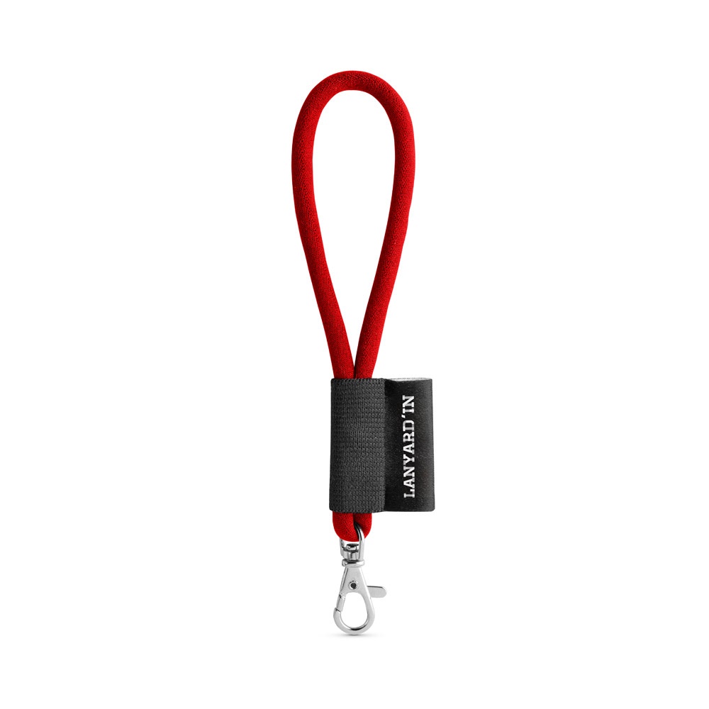75090. SET Lanyard TUBE Short (Ø 7 mm) mit 9 mm Schnapperkarabiner - 302 - Rot