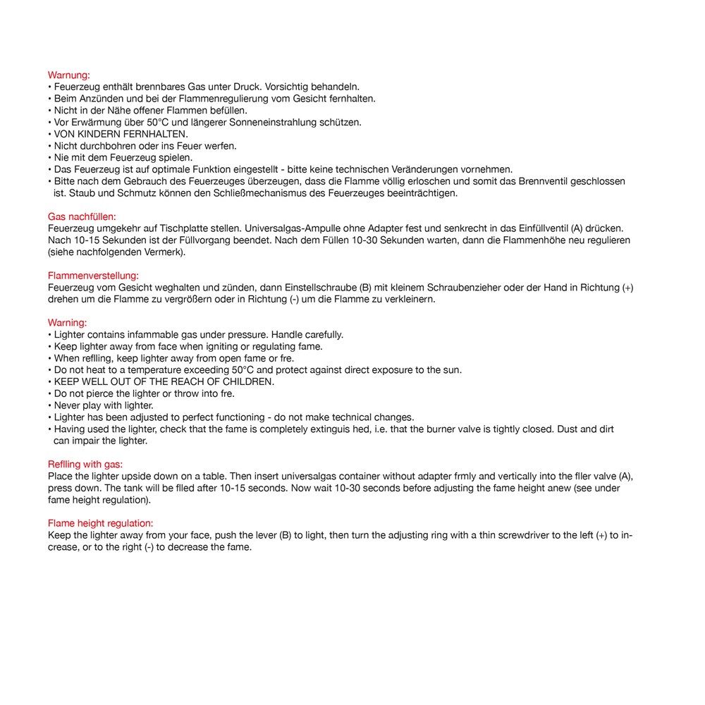 Elektronik Feuerzeug, nachfüllbar GEOFFREY