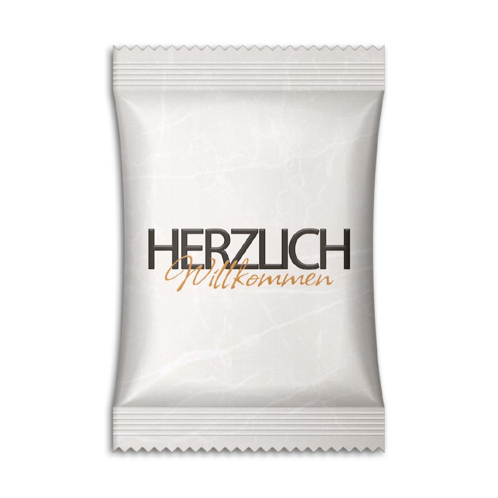 Fruchtgummi im Standardtütchen - Standard-Folie weiß