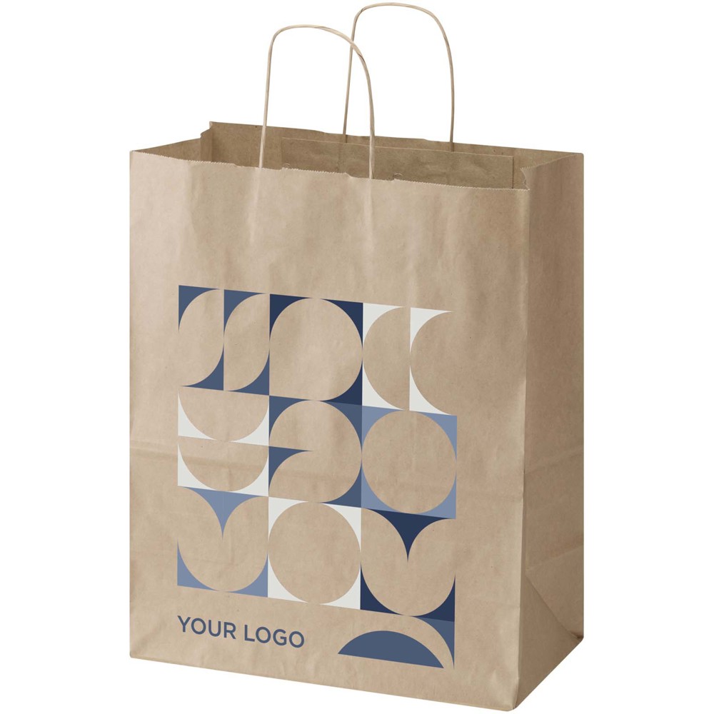 Kraft 80–90 g/m² Papiertasche mit Kordelgriffen – 25 × 15 × 32 cm - Kraftpapier