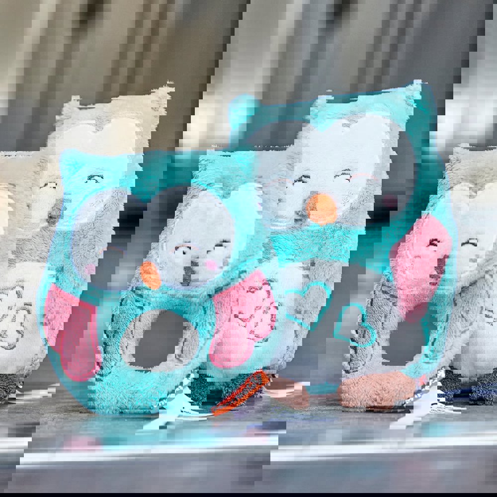 Eule mit Knisterfolie, türkis, one size