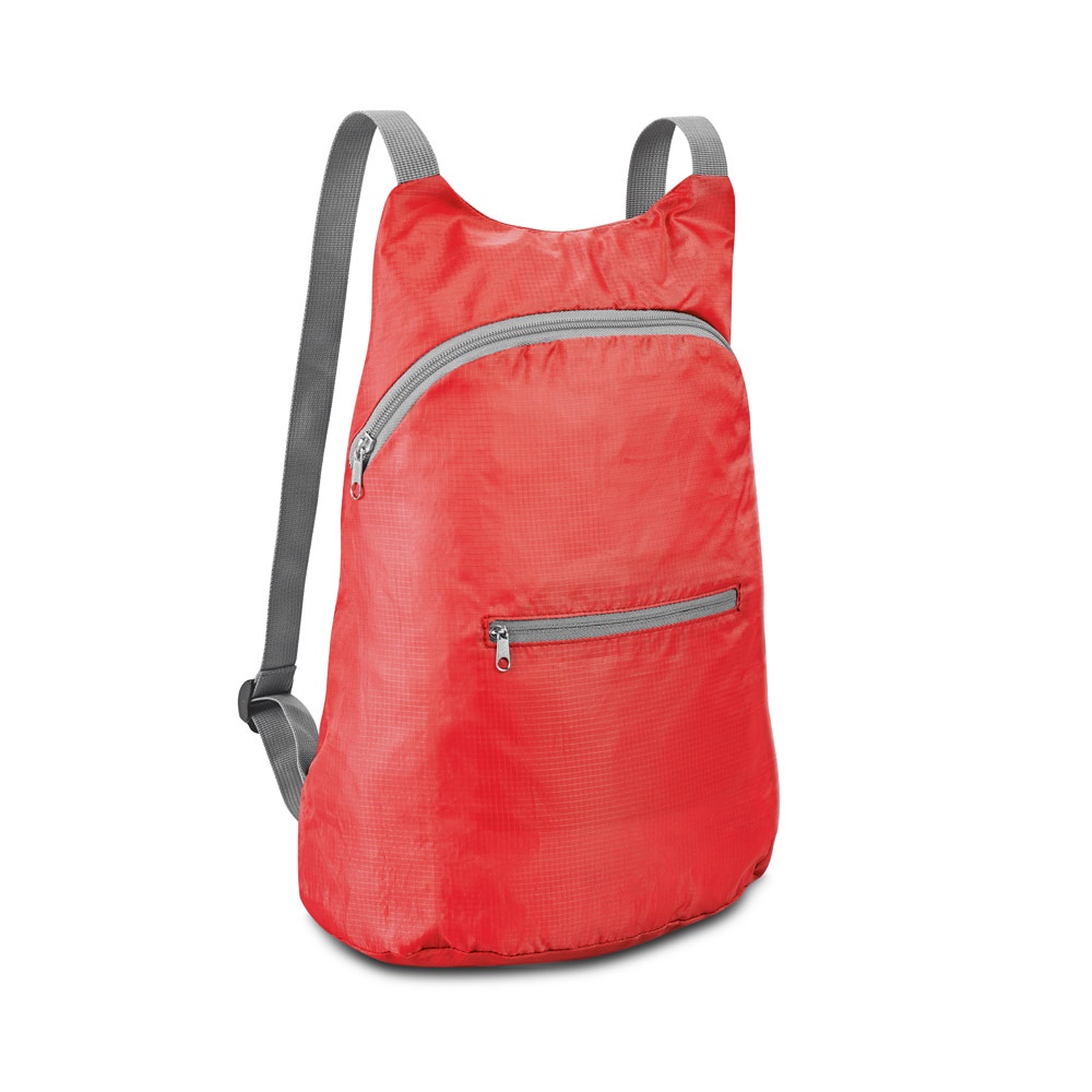 BARCELONA. Faltbarer Rucksack aus 210D Ripstop Polyester - Rot
