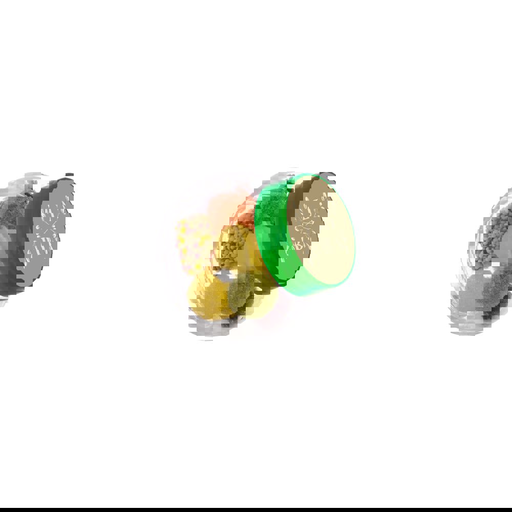 Mikro Glas 50 ml gefüllt mit Süßigkeiten - Transparent/Grün