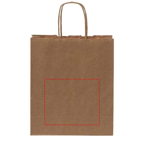 Kraftpapiertasche 80 g/m² mit gedrehten Griffen – 18 × 8 × 21 cm