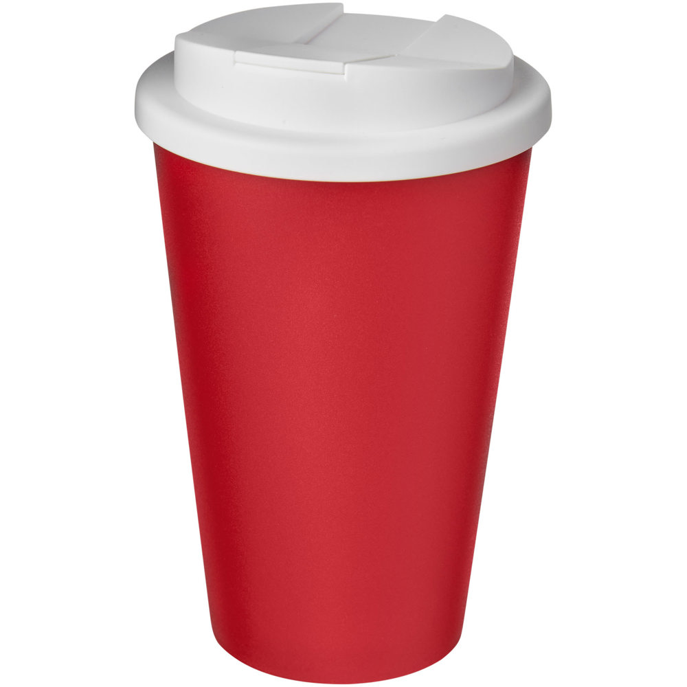 Americano® 350 ml Isolierbecher mit auslaufsicherem Schraubverschluss - rot, weiss