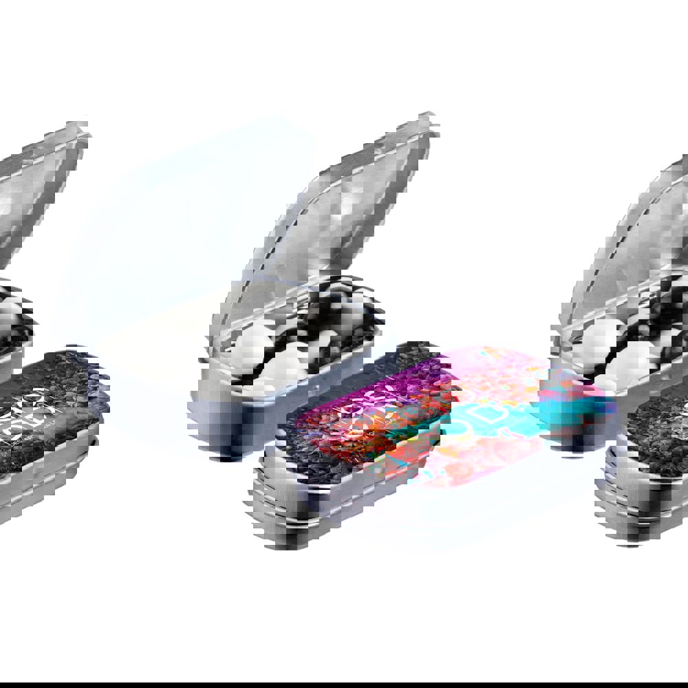 Mini Klappdeckeldose mit Süßigkeiten - Silber