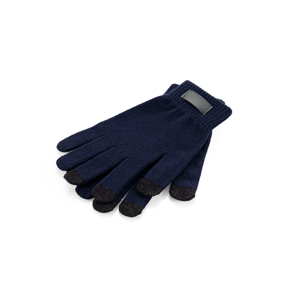 BURROW. Handschuhe aus recyceltem Polyester (100% rPET), mit Tastspitzen - Dunkelblau