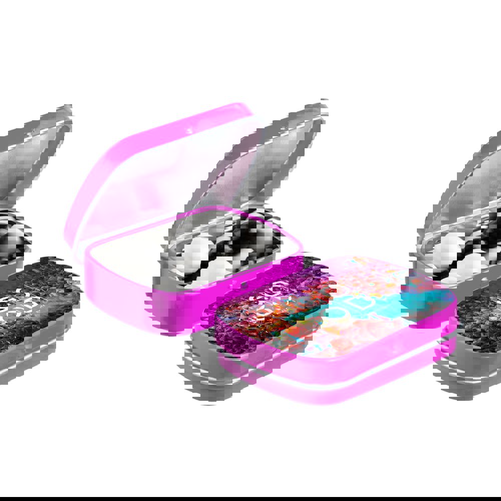 Mini Klappdeckeldose mit Süßigkeiten - fuchsia