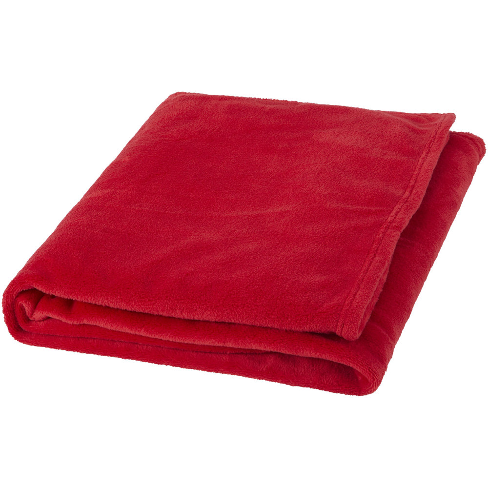 Bay Plaid-Decke aus extraweichem Coral-Fleece - Rot