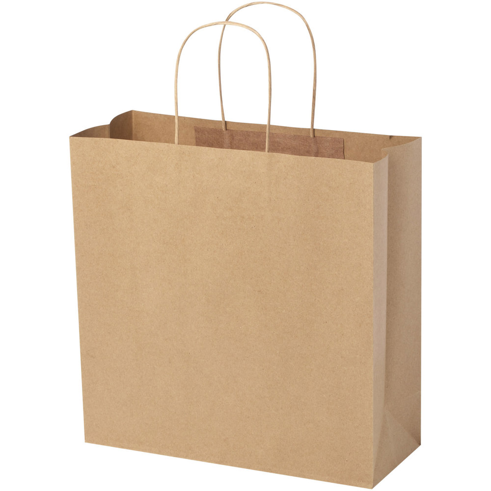 Kraftpapiertasche 120 g/m² mit gedrehten Griffen – 31 × 12 × 31 cm