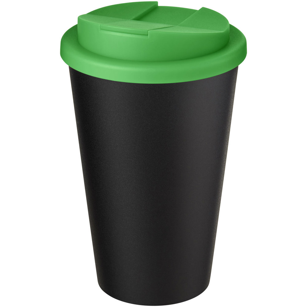 Americano® Eco 350 ml recycelter Becher mit auslaufsicherem Deckel - grün, schwarz