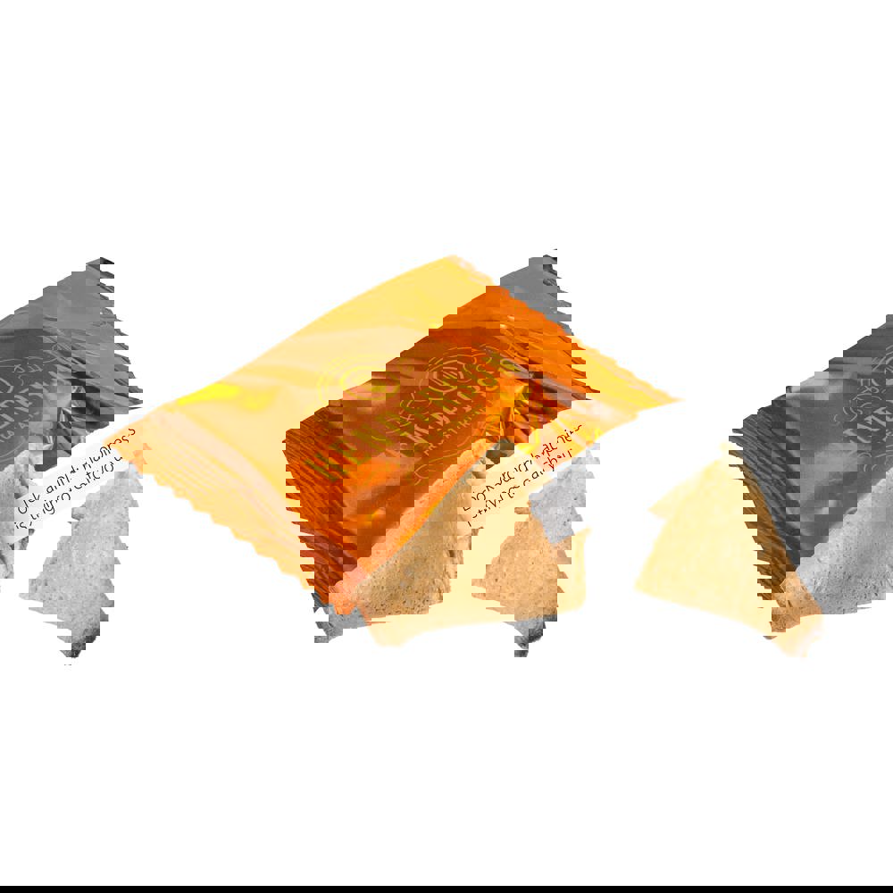 Glückskeks in bedruckter Folie - Orange