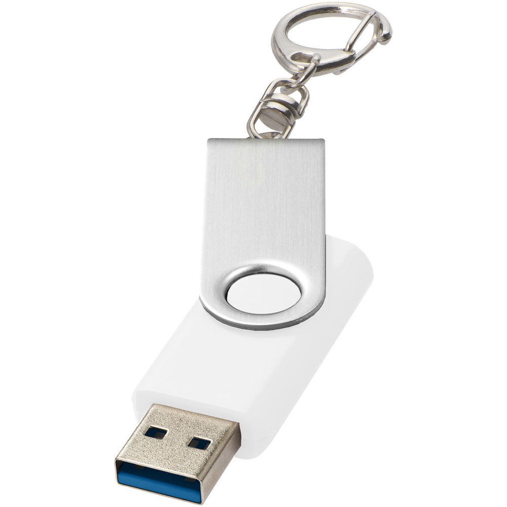 Rotate USB-Stick 3.0 mit Schlüsselanhänger - weiss