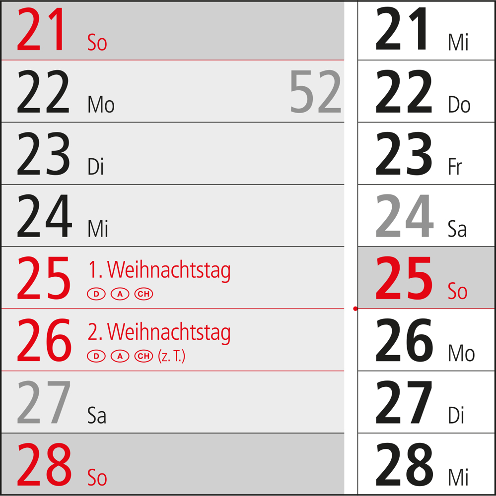 3-Monatskalender Einblatt Spectrum 3 EXPRESS