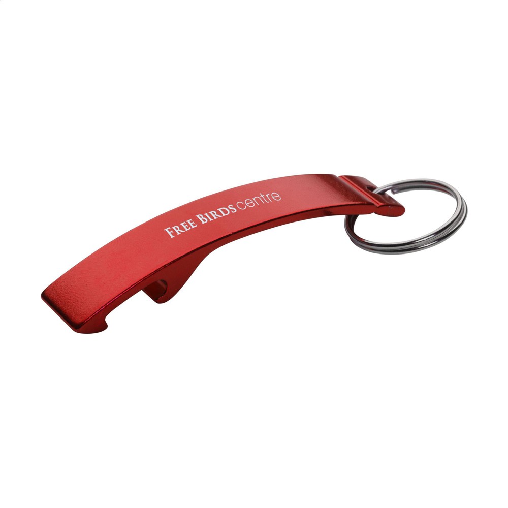 Alu Opener Öffner Schlüsselanhänger - rot (± PMS 207)