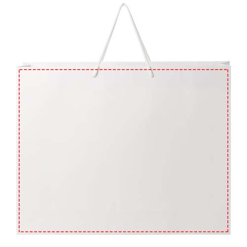 Handgefertigte 170 g/m² Integra-Papiertüte mit Kunststoff Kordelgriffen – 45 × 10 × 35 cm