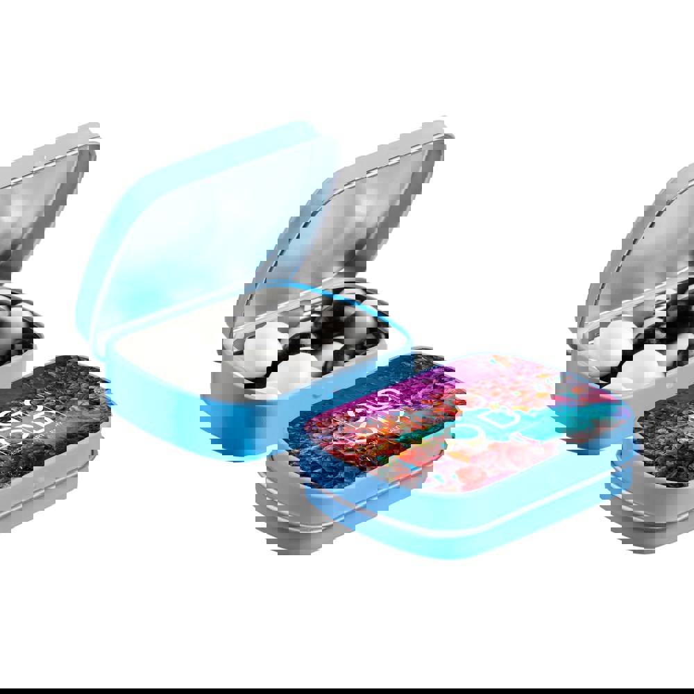 Mini Klappdeckeldose mit Süßigkeiten - Hellblau