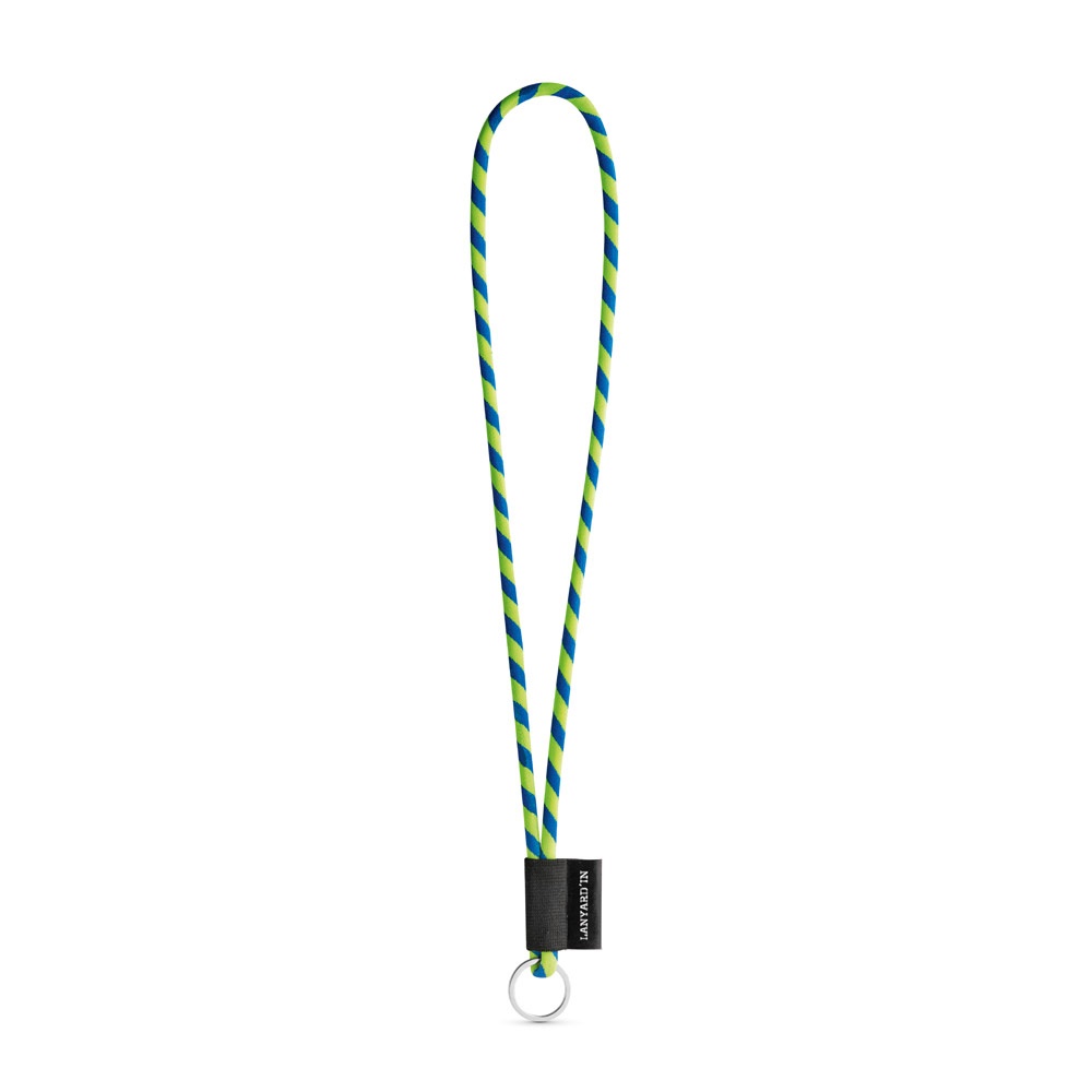 75093. SET Lanyard TUBE Lang (Ø 7 mm) mit Ring Ø 32 mm - Gelb Hexachrome, Königsblau