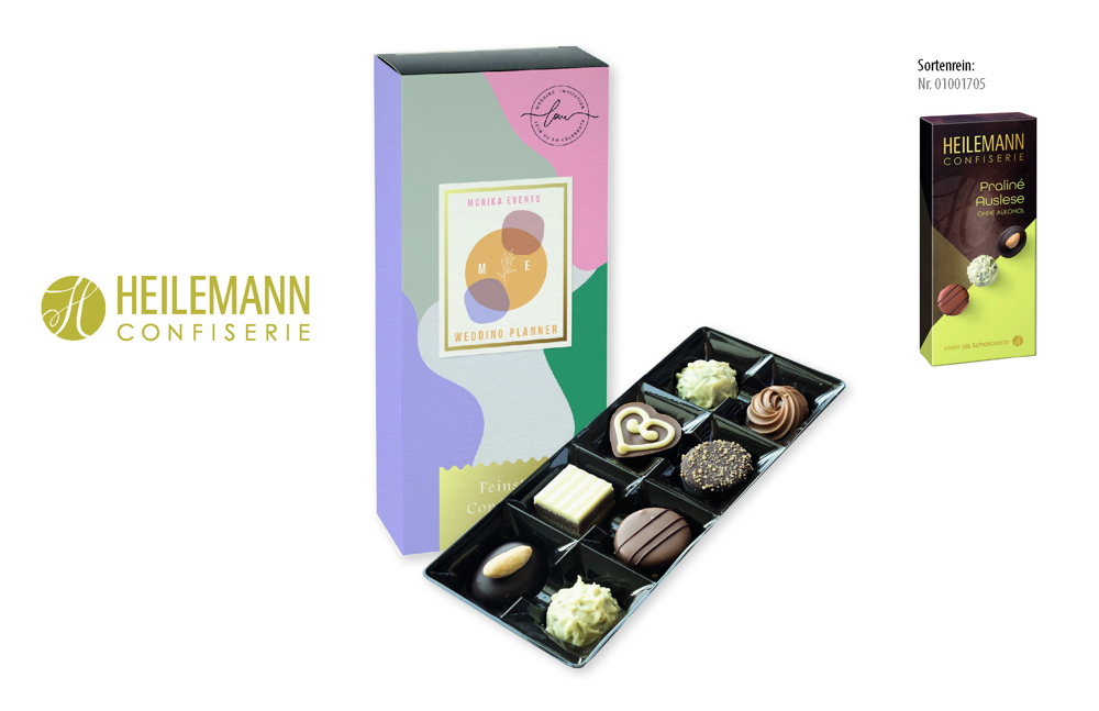 Heilemann Pralinés Auslese im Schuber 95 g , Inhalt: Heilmann Pralinés Auslese ohne Alkohol