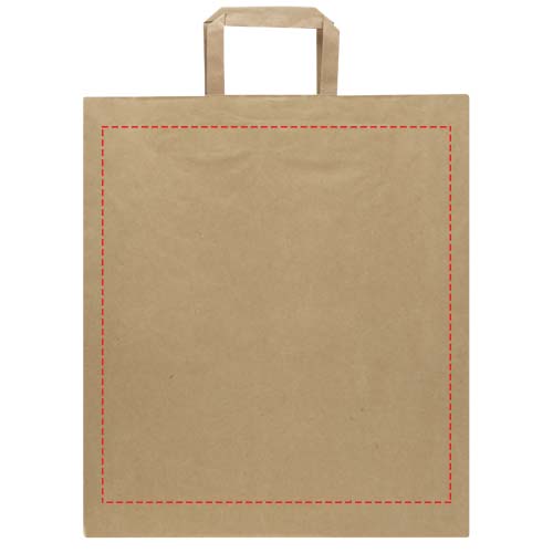 Kraft 80–90 g/m² Papiertasche mit flachen Griffen – 32 × 17 × 39 cm