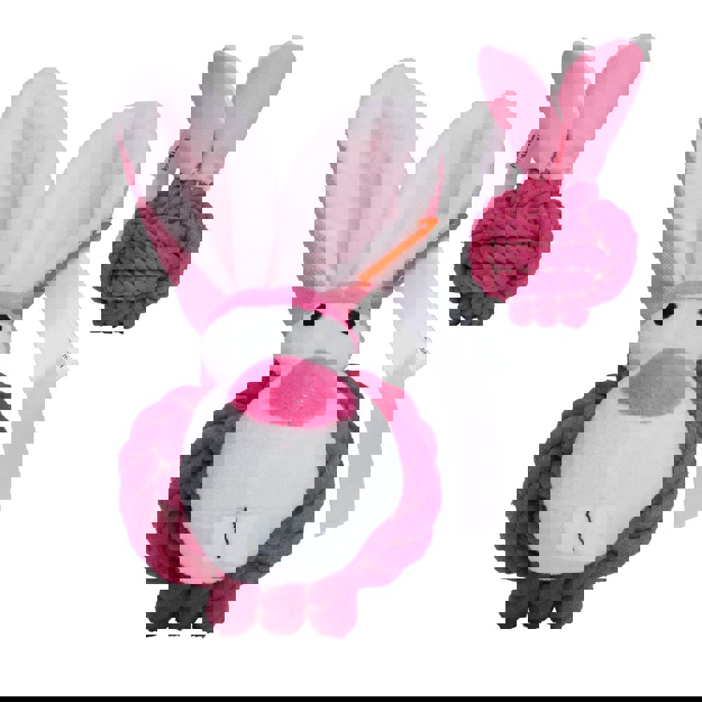 Hundespielzeug Knotentier Hase, pink, one size