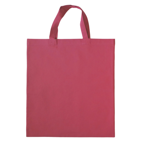 Baumwolltasche farbig mit kurzen Henkeln 136 gr/m2 - rosa