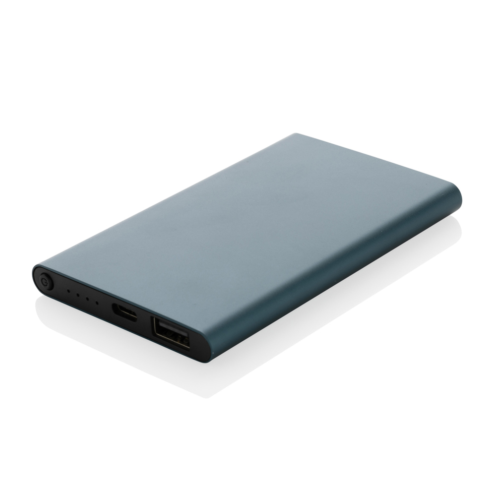 4.000mAh Type-C Powerbank aus RCS recyeltem ABS & Aluminium - blau (± PMS 8763C)