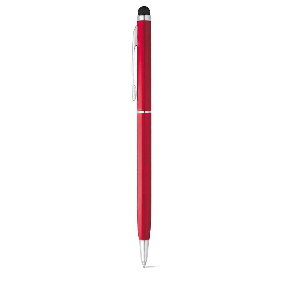 ZOE. Aluminium-Kugelschreiber mit Drehmechanik und einer Touch-Spitze - rot