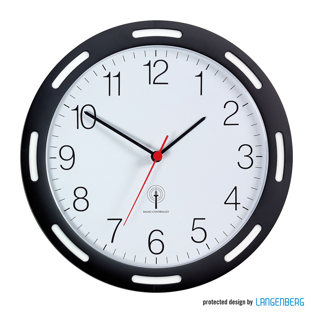 Funk-Wanduhr U-2248 - schwarz/weiss