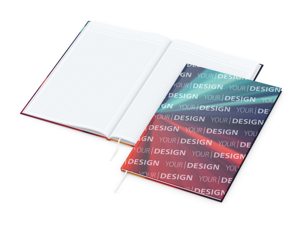 Notizbuch Memo-Book, A4, Winkelkaro, glänzend