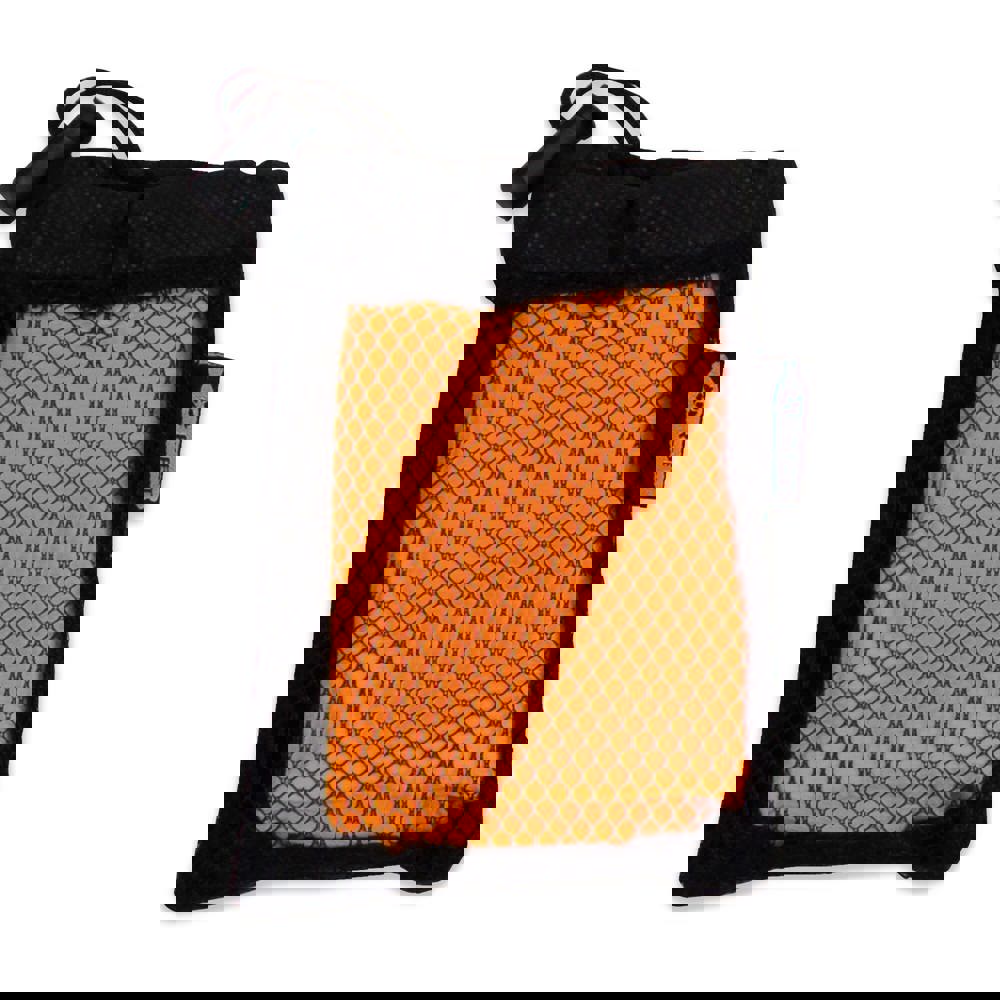 Kühlendes Handtuch aus RPET-Material, 30x80cm - Schwarz / Orange