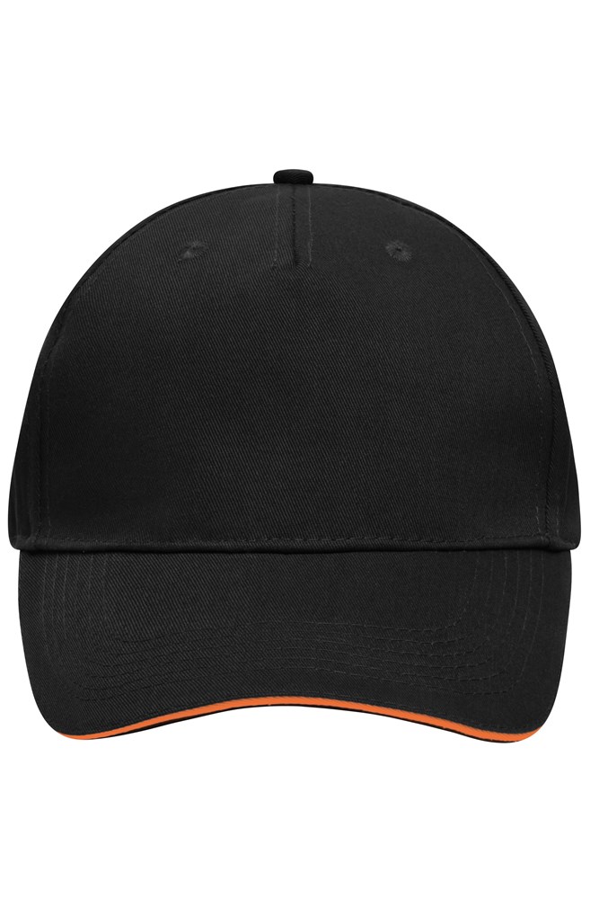 5 Panel Sandwich Cap - Black/orange (ca. Pantone blackC
172C)