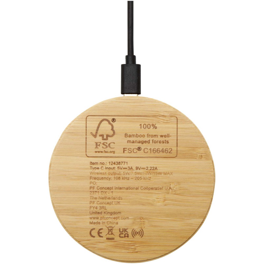 Essence 15W kabelloses Ladepad aus Bambus