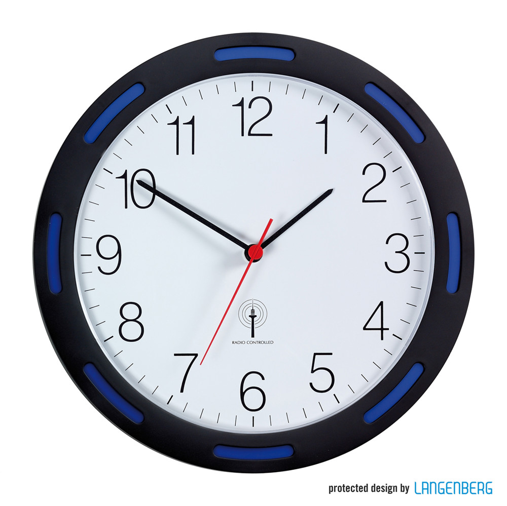 Funk-Wanduhr U-2248 - Schwarz/Blau
