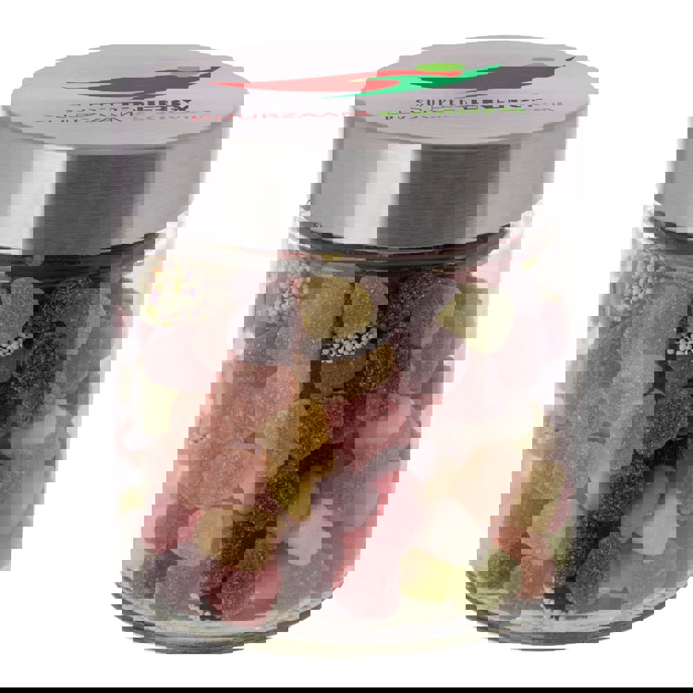 Glas 0,9 Liter gefüllt mit Süßigkeiten