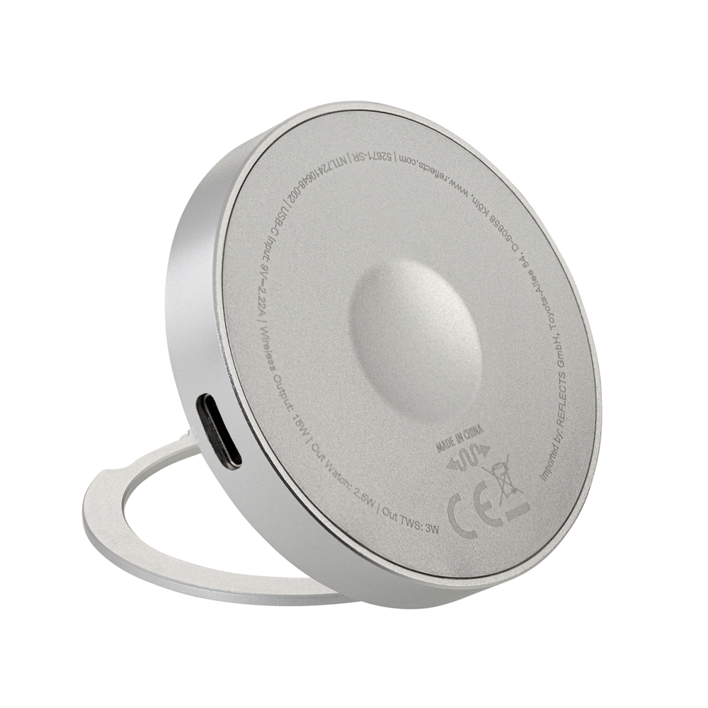 3-in-1 Magnetischer Wireless Charger REEVES-QUIMO - silber / silber