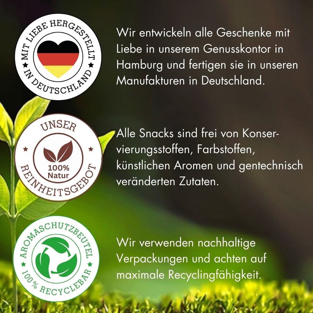 3 Premium Snacks der Birkenholzbox