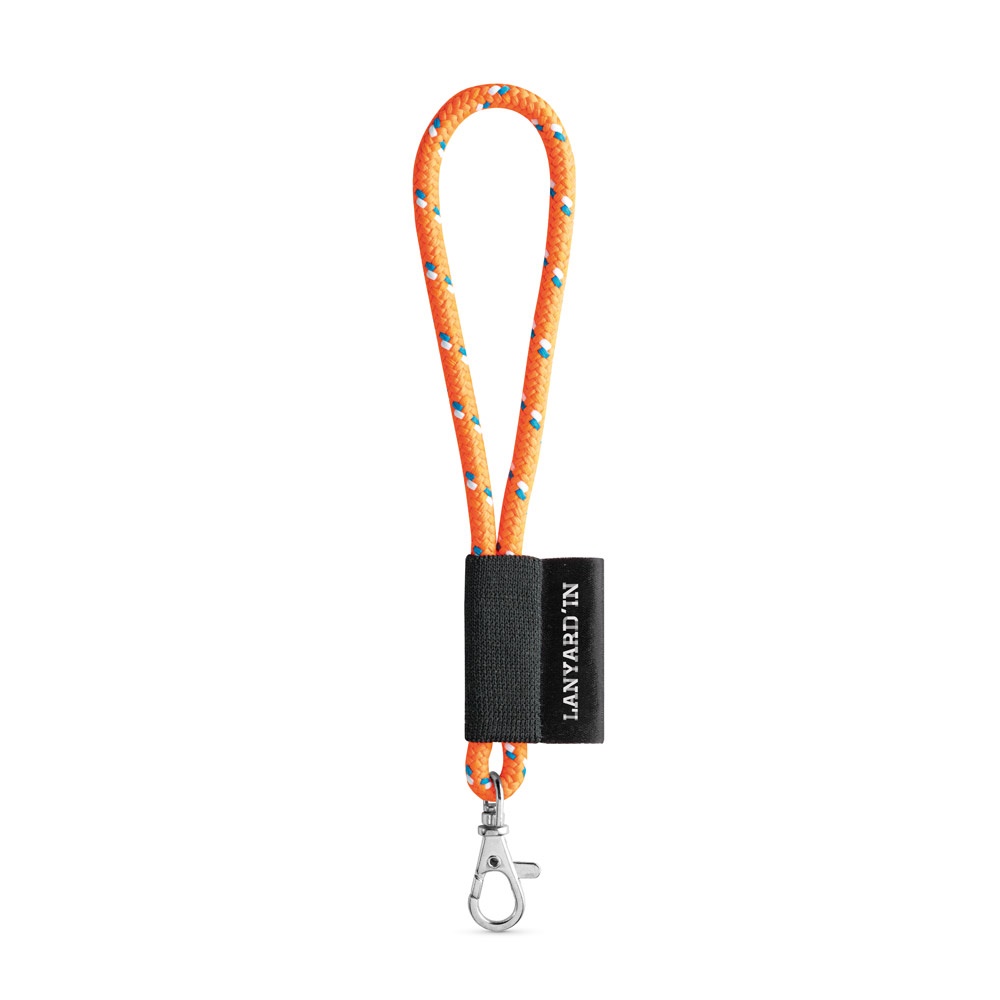 75092. Lanyard NAUTIC Short (Ø 7 mm) Set mit 9 mm Schnappkarabiner - Orange Hexachrome