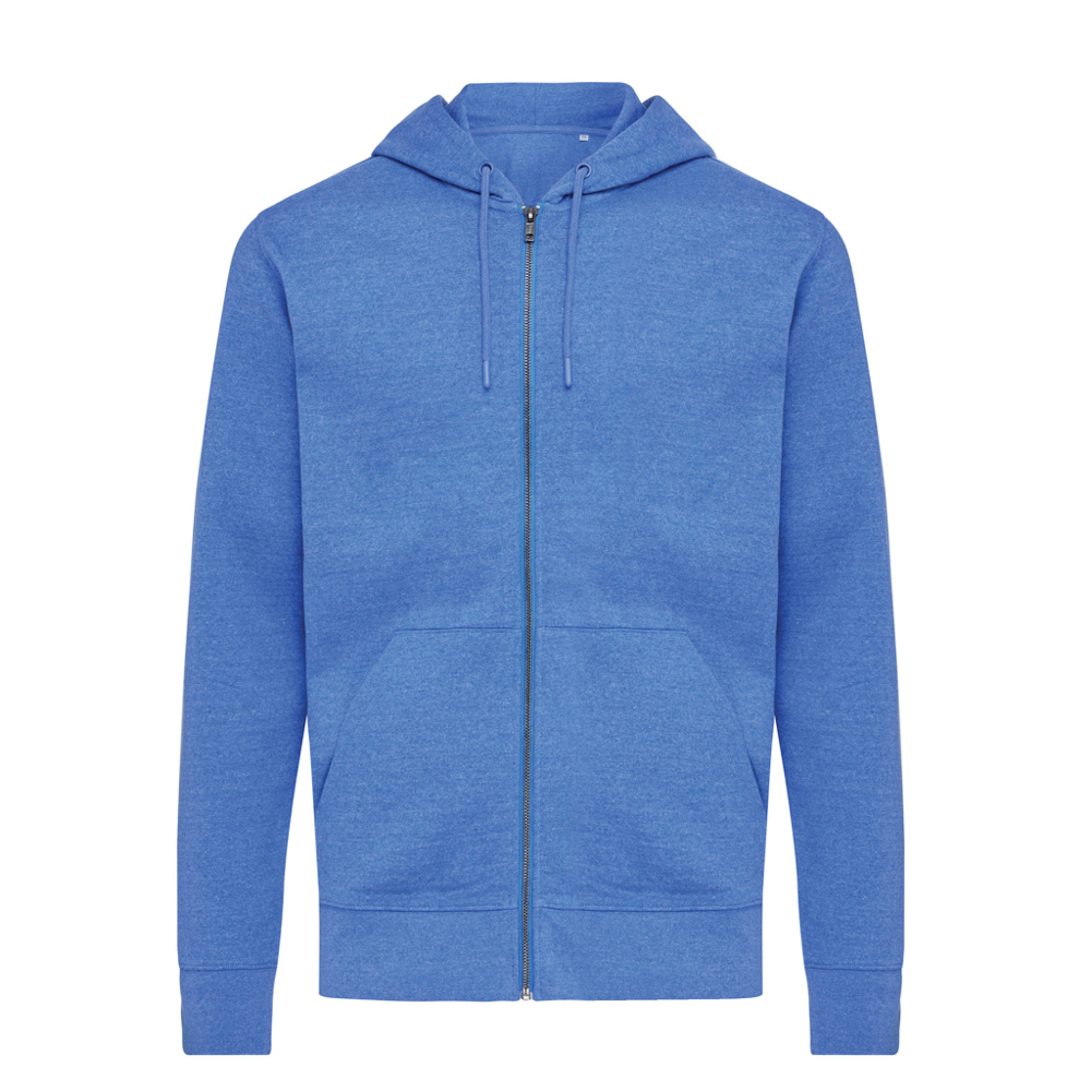 IQONIQ Abisko Zip-Kapuzenpullover aus recycelter Baumwolle - heather blue (± PMS heather blue)