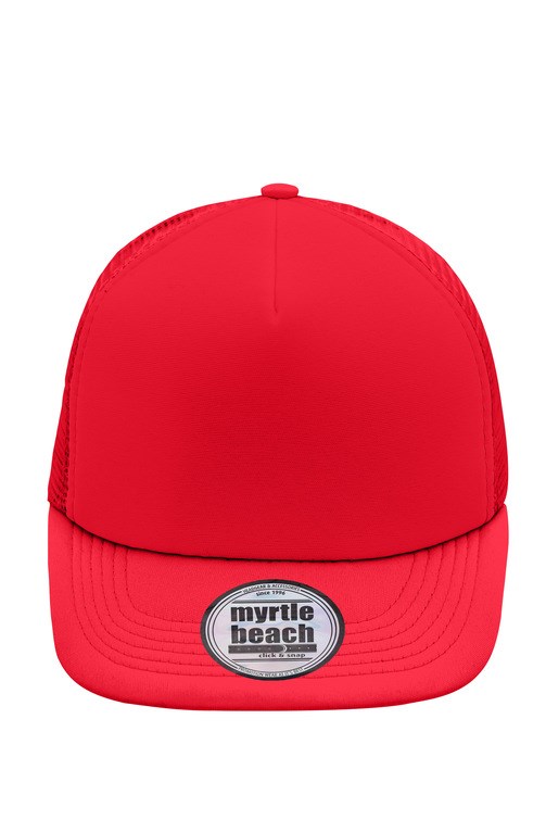 5 Panel Flat Peak Cap - Red/red (ca. Pantone 200C)