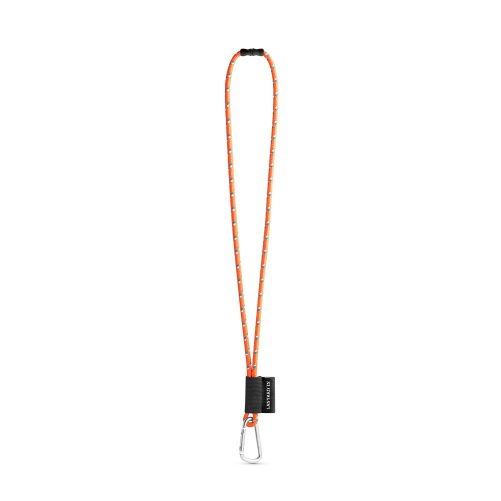 75091. SET Lanyard NAUTIC Long (Ø 7 mm) mit 55 mm D-förmigem Karabiner und Ø 7 mm Sicherheitsverschluss - Orange Hexachrome
