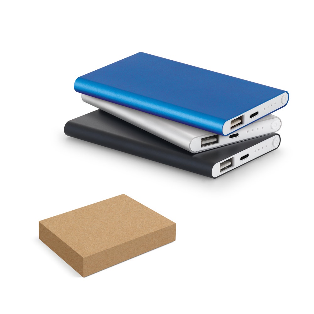 MARCET. Powerbank Slim 4'000 mAh aus 70 % recyceltes ABS (70% rABS) und 30 % recyceltes Aluminium (30% rAL)