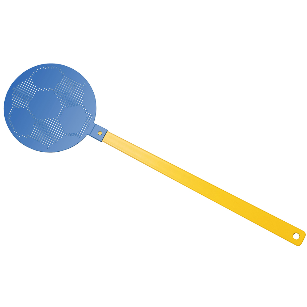 Fliegenklatsche "Fußball" - gelb/blau