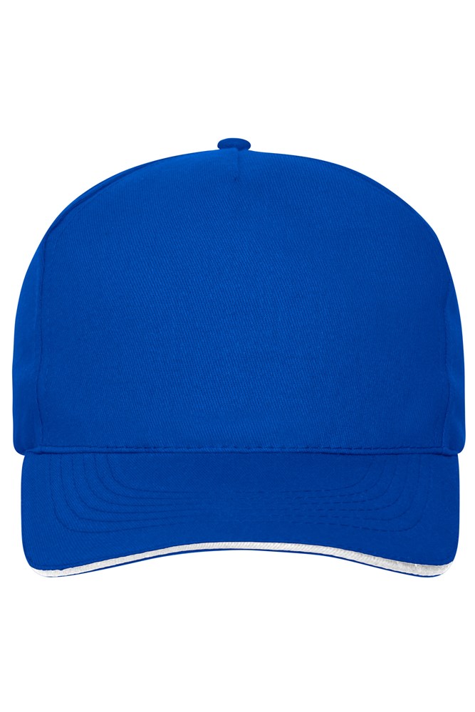 5 Panel Sandwich Cap Organic Cotton - Royal/white (ca. Pantone 286C
white)