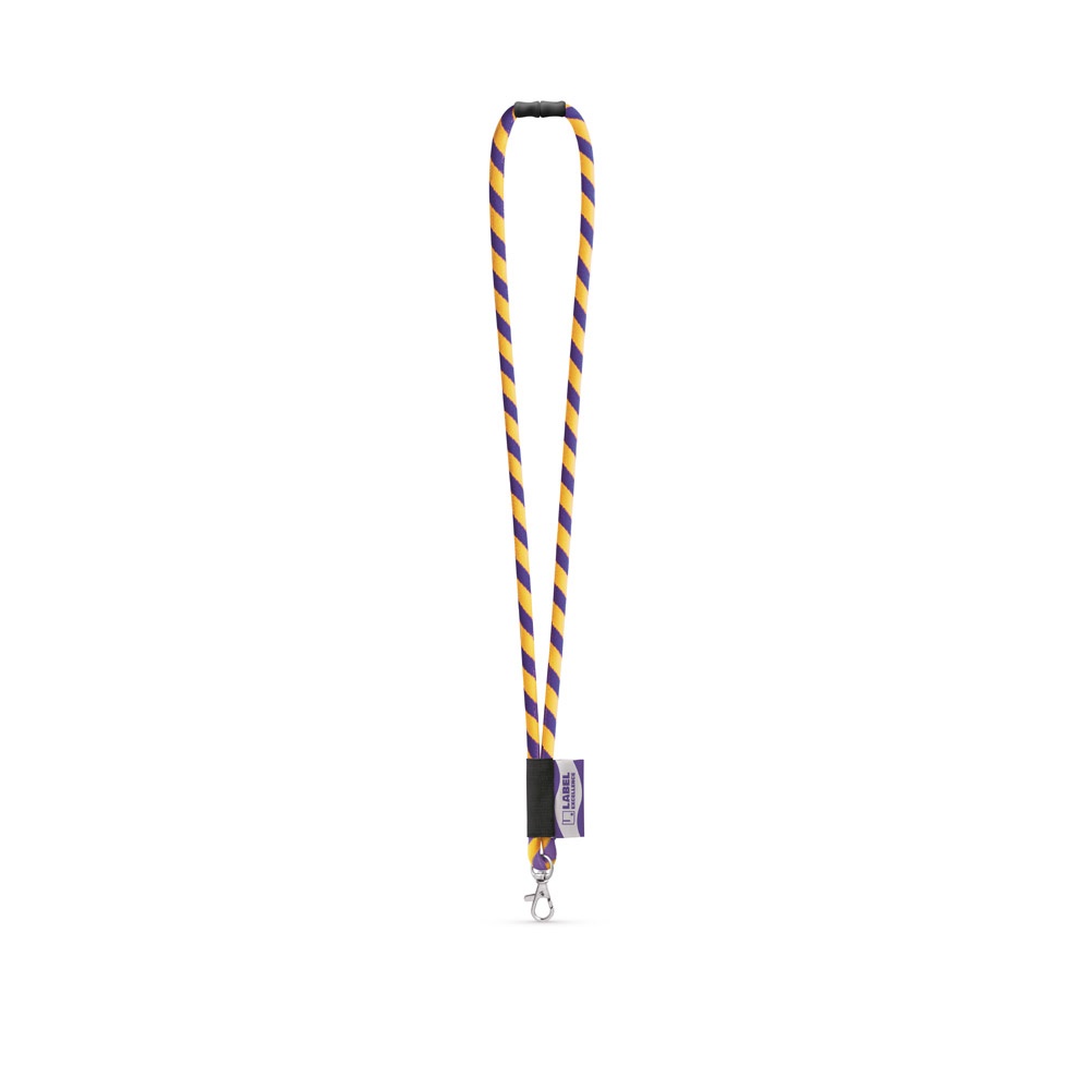 WISBECH. SET Lanyard Tube Long (Ø 7 mm) mit 9 mm Schnappkarabiner und Ø 7 mm Sicherheitsverschluss - 300 - Schwarz