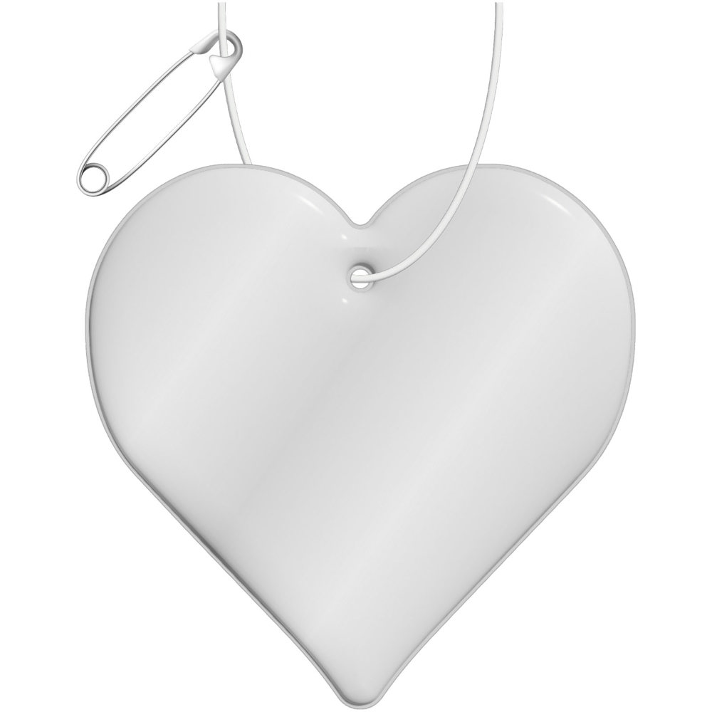 RFX™ H-09 Reflektierender TPU-Anhänger Herz - Weiss