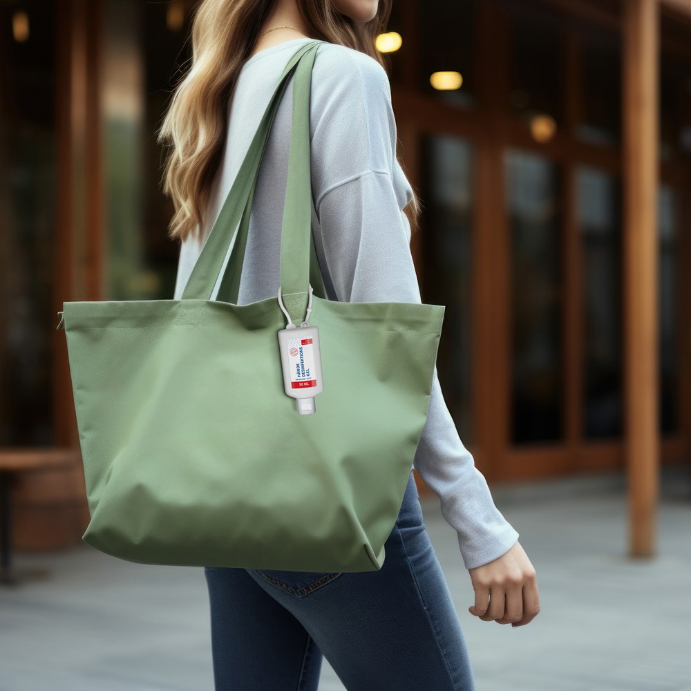 Hände-Desinfektionsgel (DIN EN 1500), 50 ml Bumper frost, Body Label (R-PET)