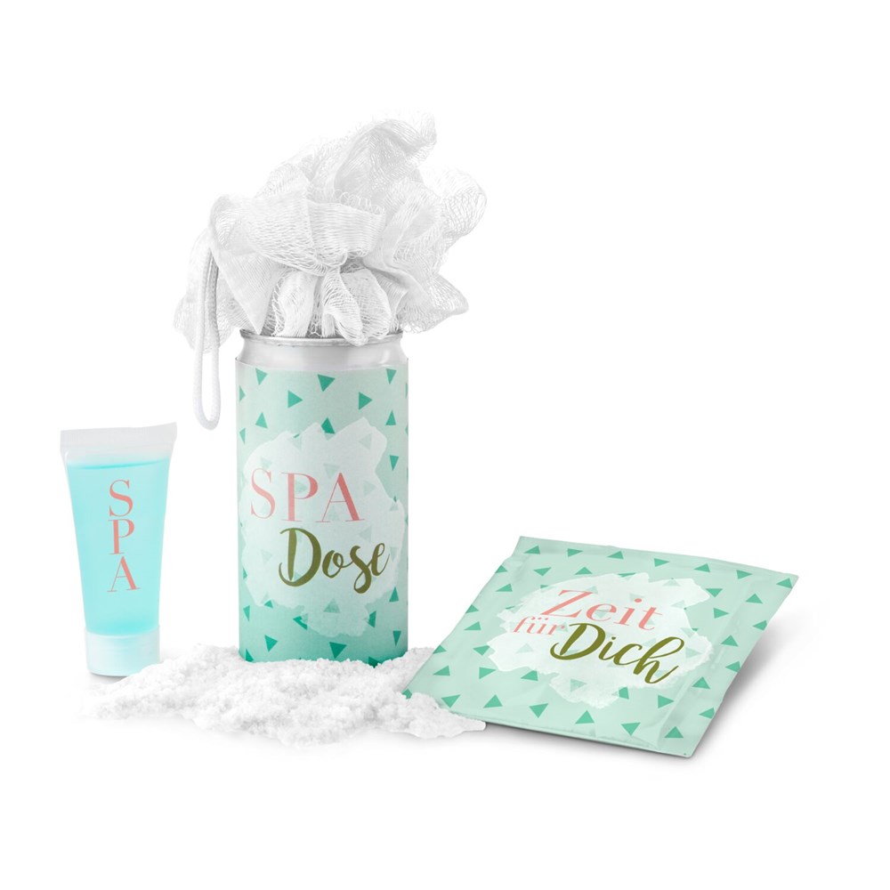 SPA Dose, Wellness-Geschenk in der Dose - Etikett Danke